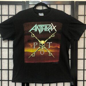 Vintage '90 Anthrax T Shirt Rare Persistence Time World Tour Black Tee PP
